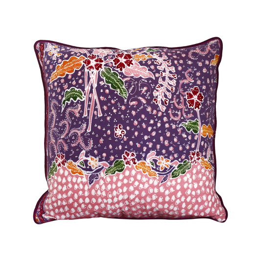 Pink and Purple Lasem Batik with French Silk Velvet