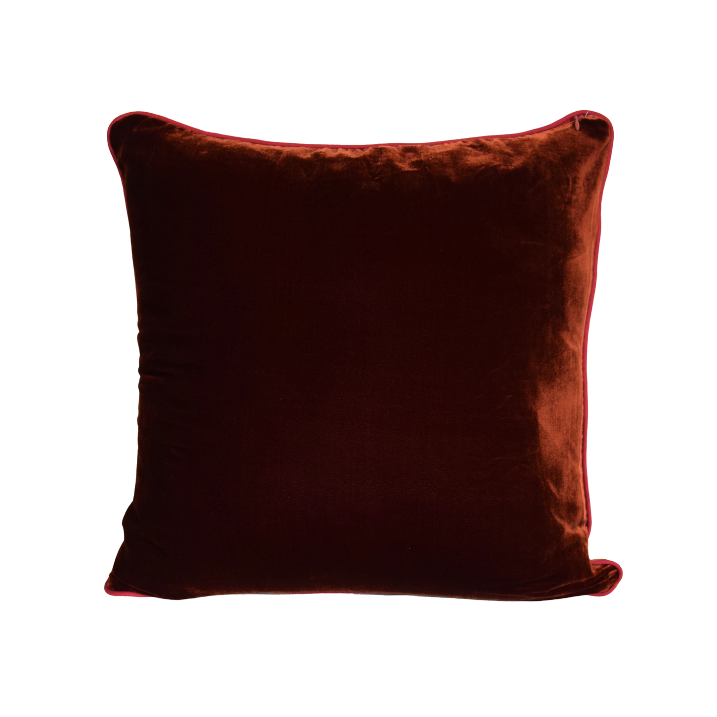 Crushed Brown Bentenan and Lyonnaise Velour Cushion