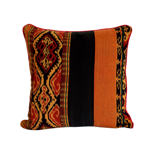 Crushed Brown Bentenan and Lyonnaise Velour Cushion