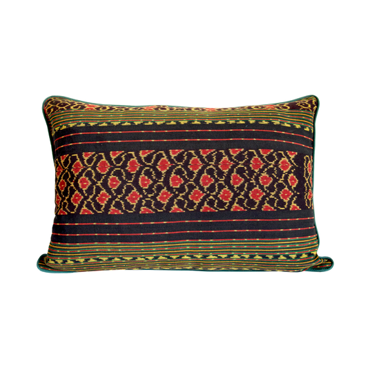 Green Rectangular Bentenan and Italian Velour Cushion