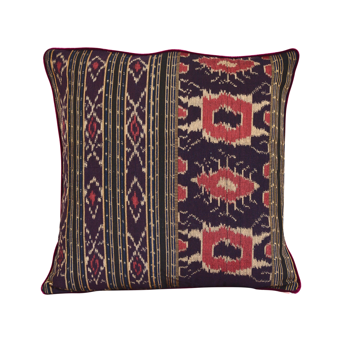 Purple Bentenan and French Silk Velvet Cushion
