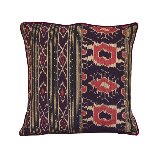 Purple Bentenan and French Silk Velvet Cushion