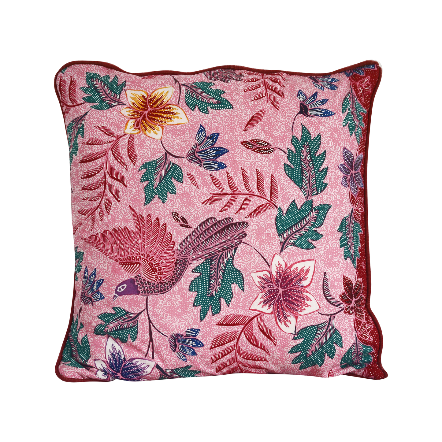 Pink Cirebon Batik with French Silk Velvet
