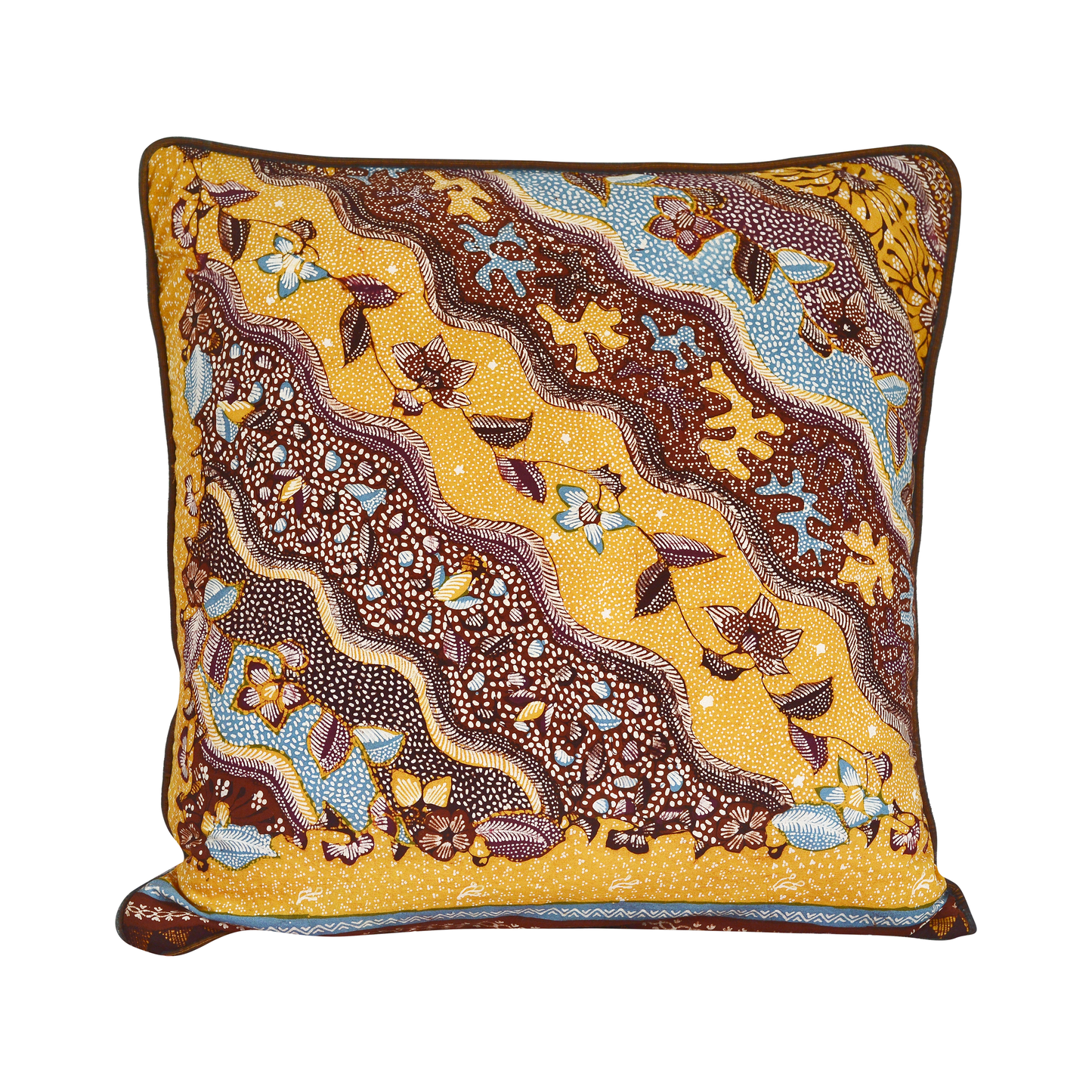 Yellow Lasem Batik with French Silk Velvet Cushion